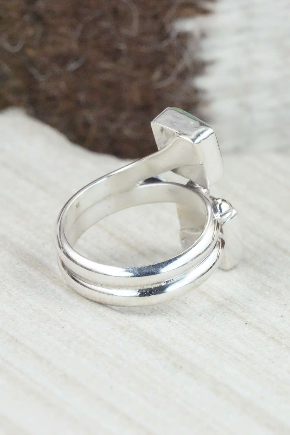 Turquoise & Sterling Silver Ring - Bobby Platero - Size 8.5