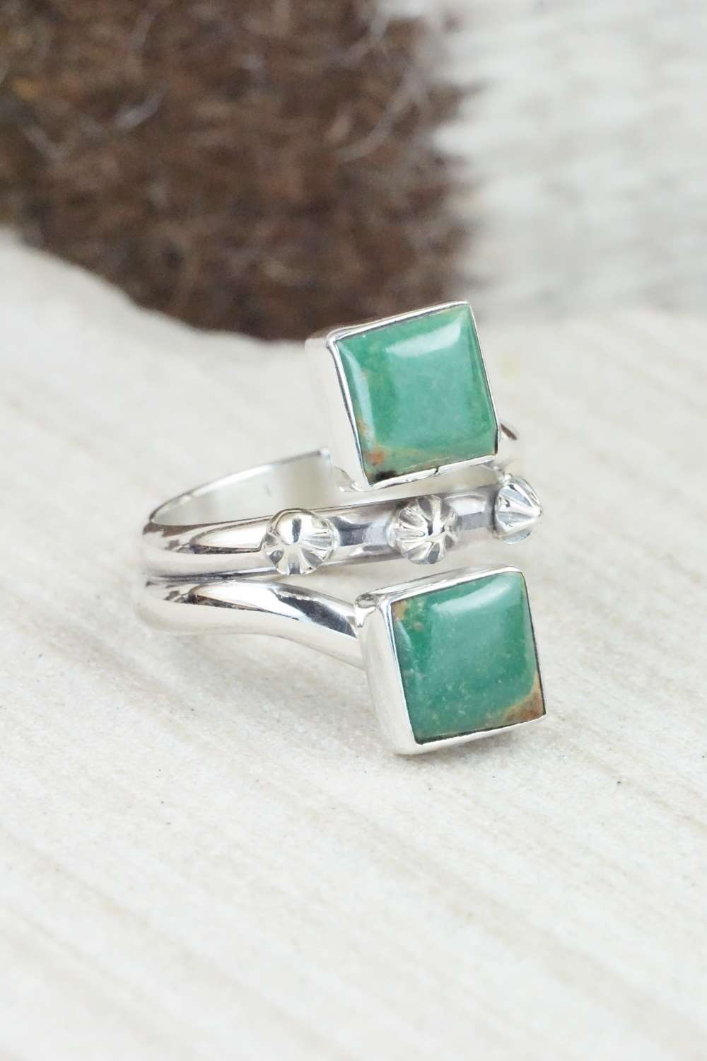 Turquoise & Sterling Silver Ring - Bobby Platero - Size 8.5