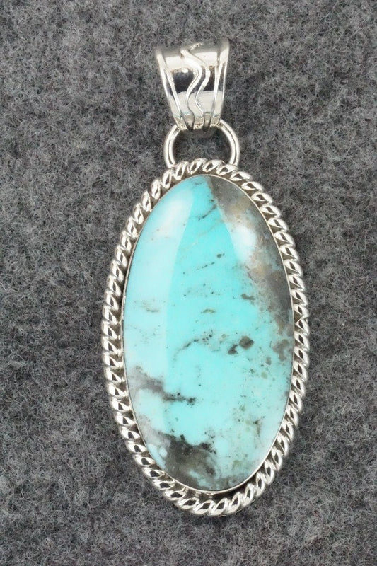 Turquoise & Sterling Silver Pendant - Sheena Jack