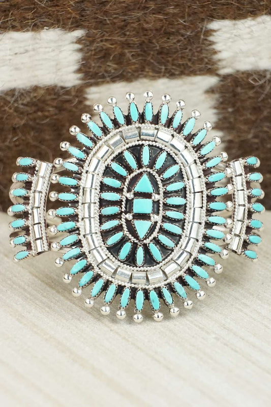Turquoise & Sterling Silver Bracelet - Evonne Hustito