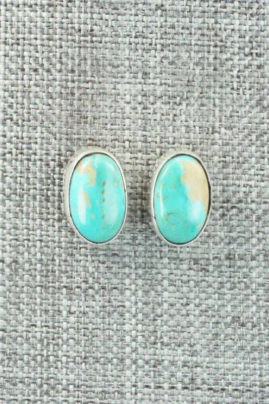 Turquoise & Sterling Silver Earrings - Vernon Johnson