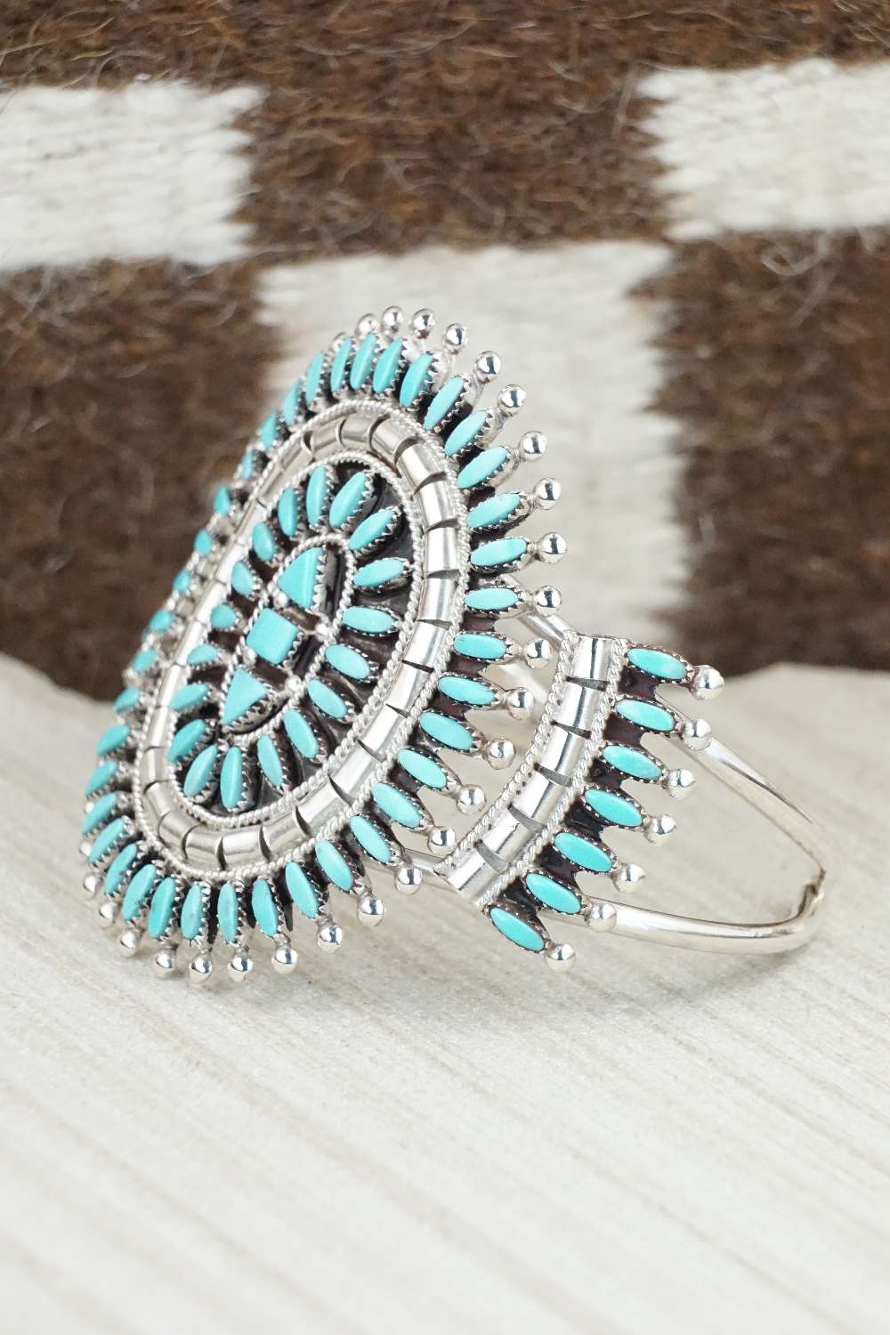 Turquoise & Sterling Silver Bracelet - Evonne Hustito