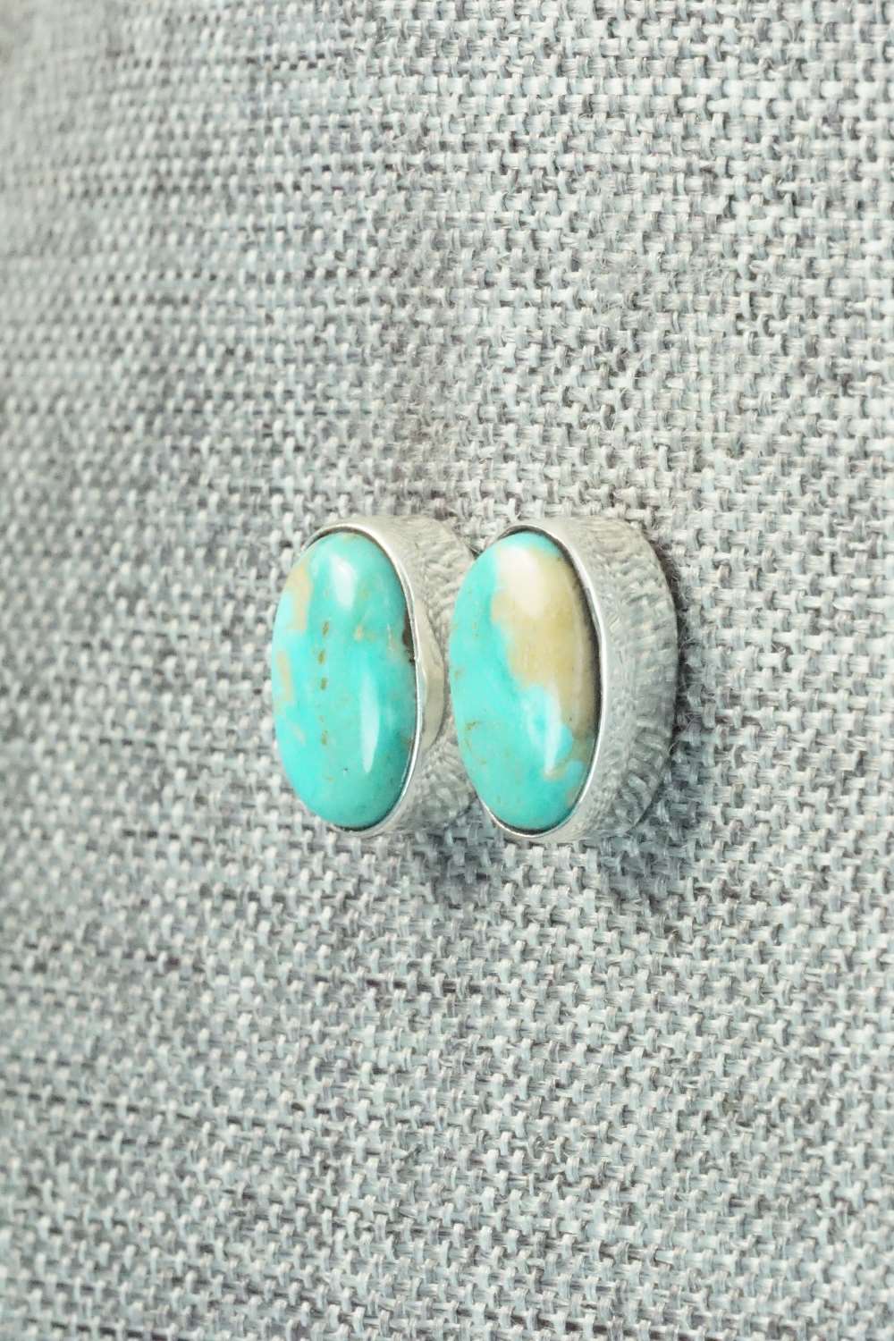 Turquoise & Sterling Silver Earrings - Vernon Johnson