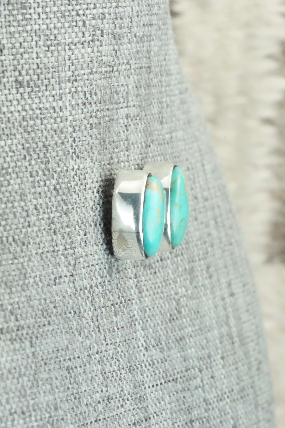 Turquoise & Sterling Silver Earrings - Vernon Johnson