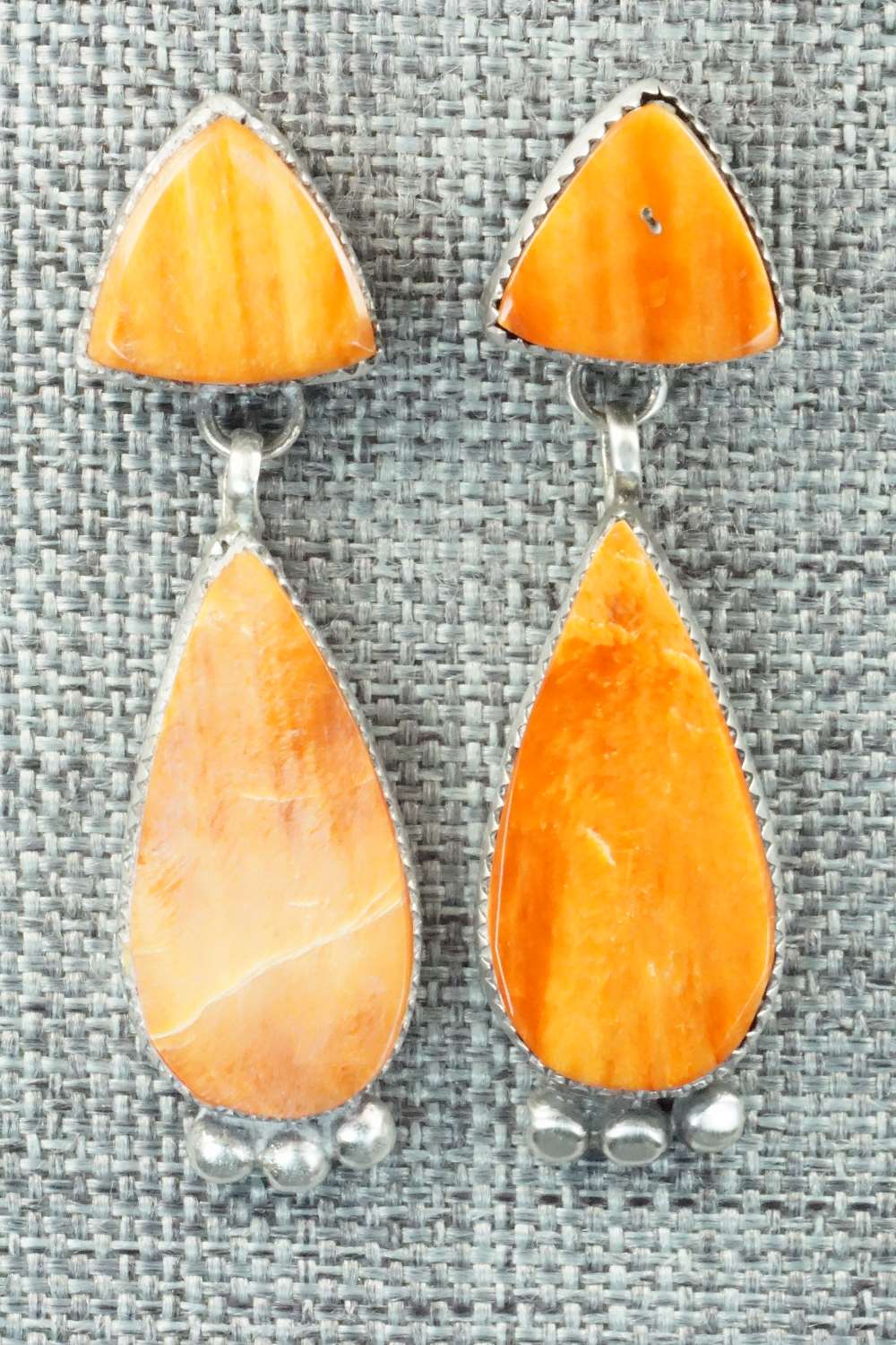 Spiny Oyster & Sterling Silver Earrings - Selina Warner