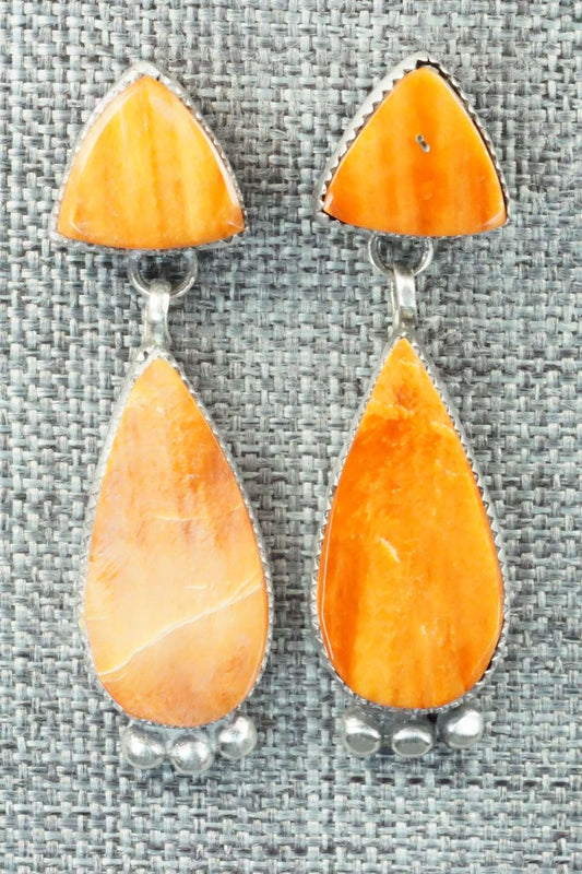 Spiny Oyster & Sterling Silver Earrings - Selina Warner
