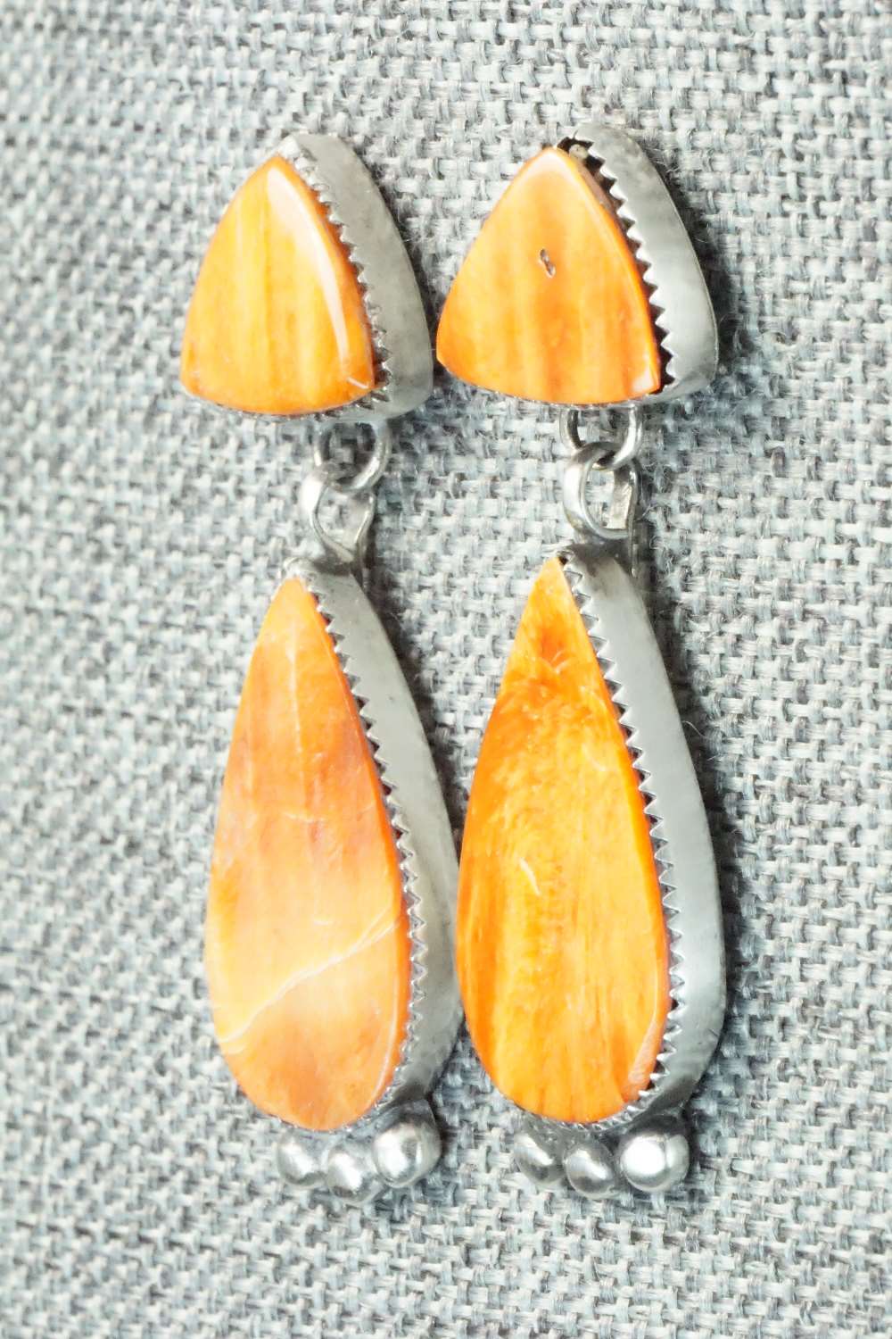 Spiny Oyster & Sterling Silver Earrings - Selina Warner