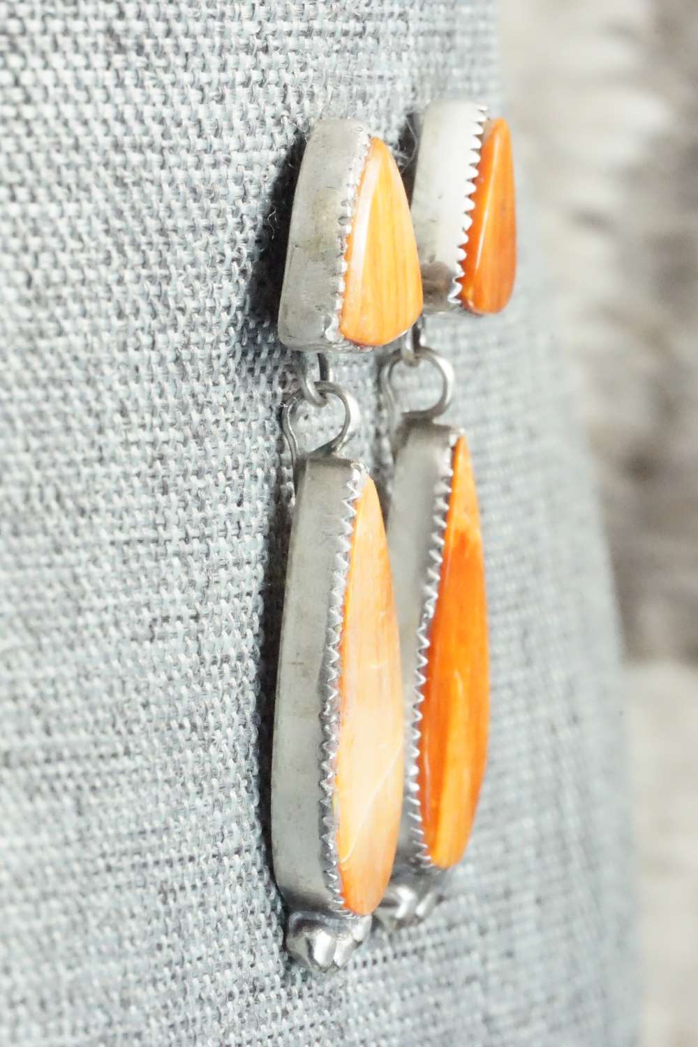 Spiny Oyster & Sterling Silver Earrings - Selina Warner