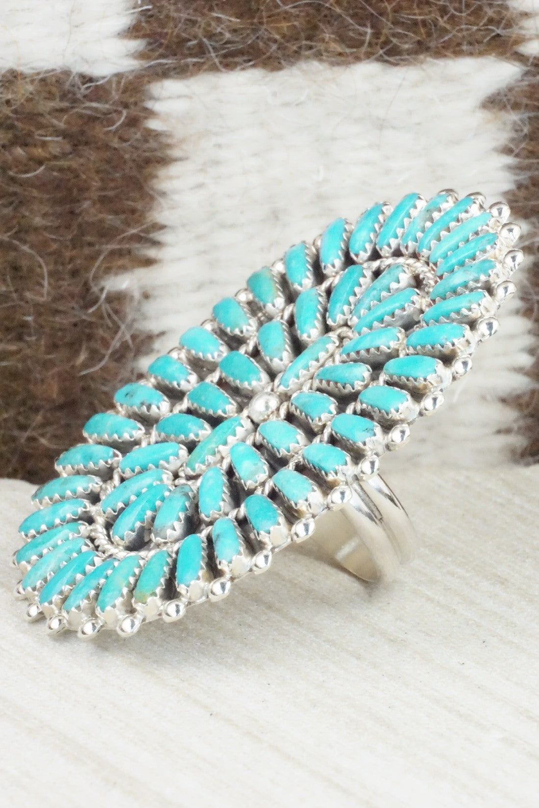 Turquoise & Sterling Silver Ring - Philena Byjoe - Size 8