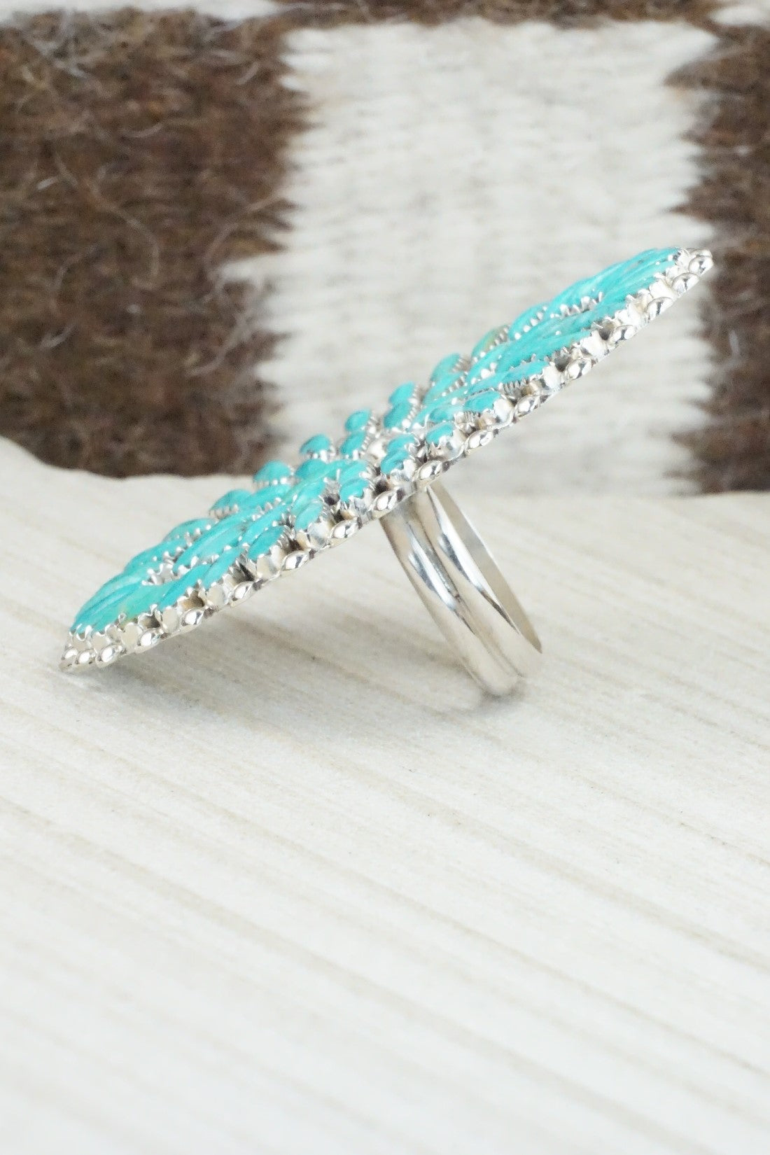 Turquoise & Sterling Silver Ring - Philena Byjoe - Size 8