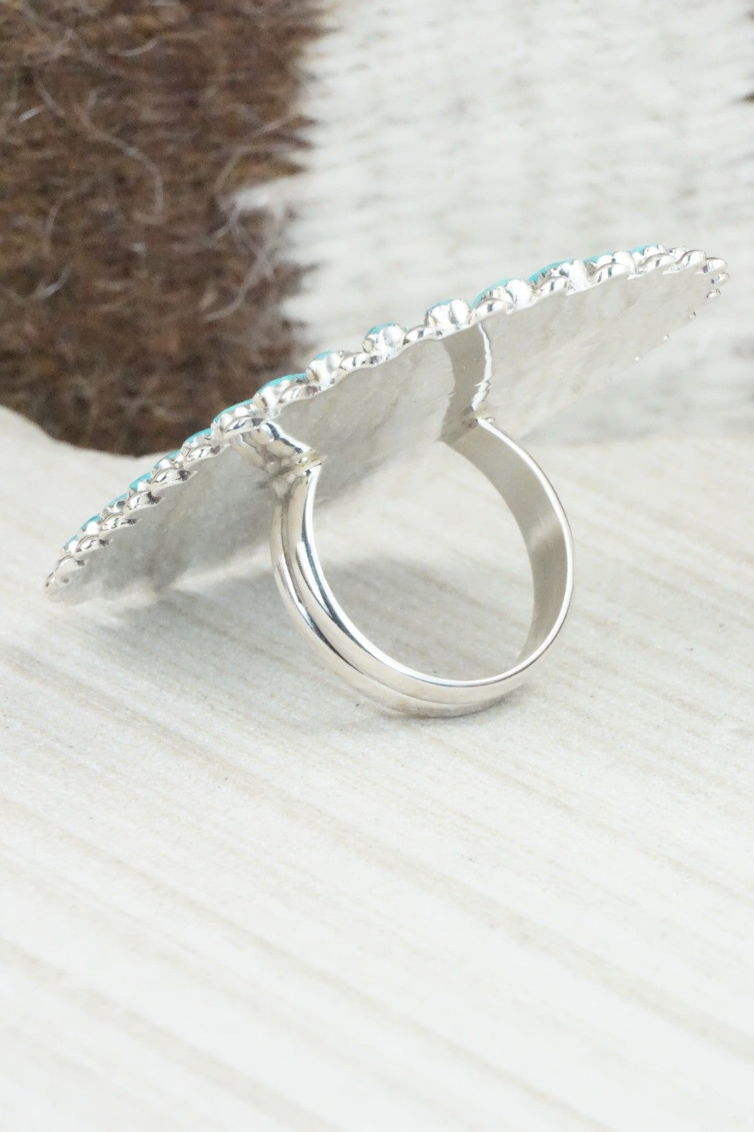 Turquoise & Sterling Silver Ring - Philena Byjoe - Size 8