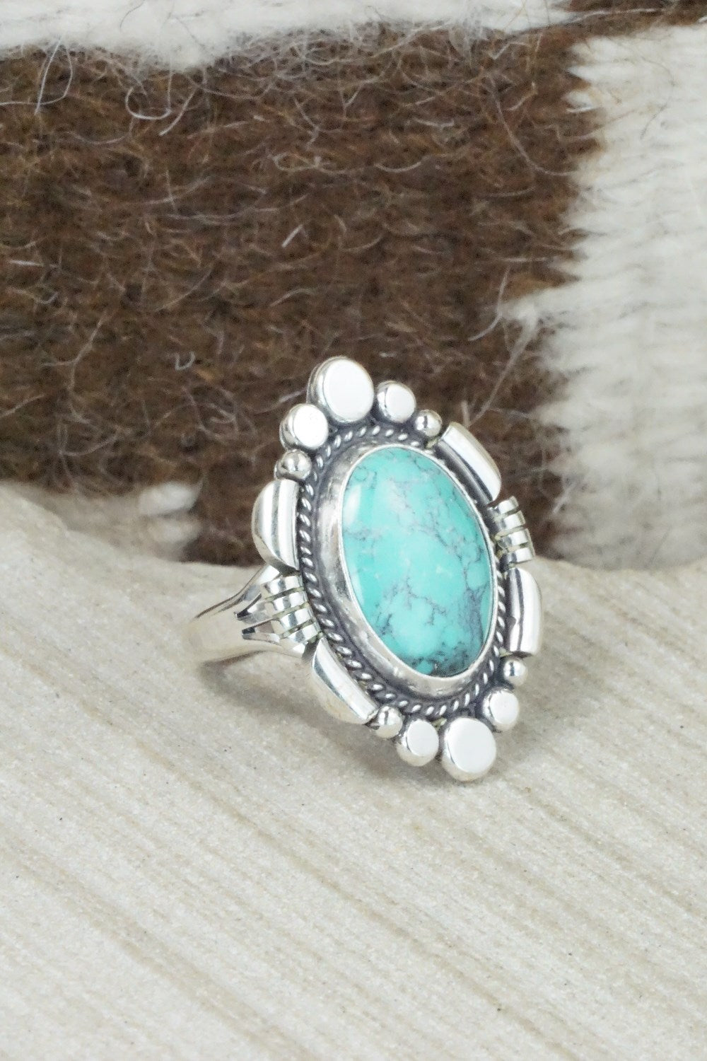Turquoise & Sterling Silver Ring - Daniel Benally - Size 6