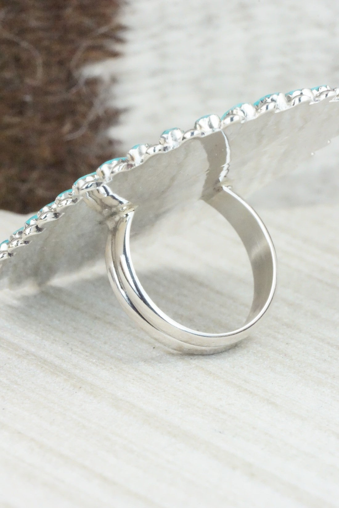 Turquoise & Sterling Silver Ring - Philena Byjoe - Size 8
