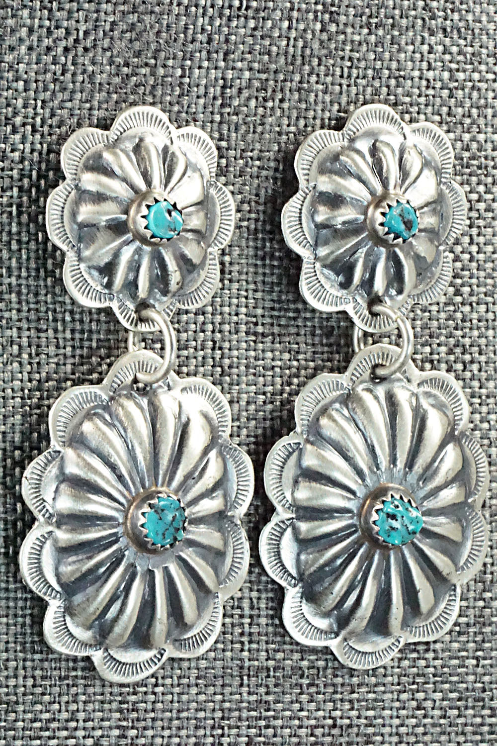 Turquoise & Sterling Silver Earrings - Joan Begay