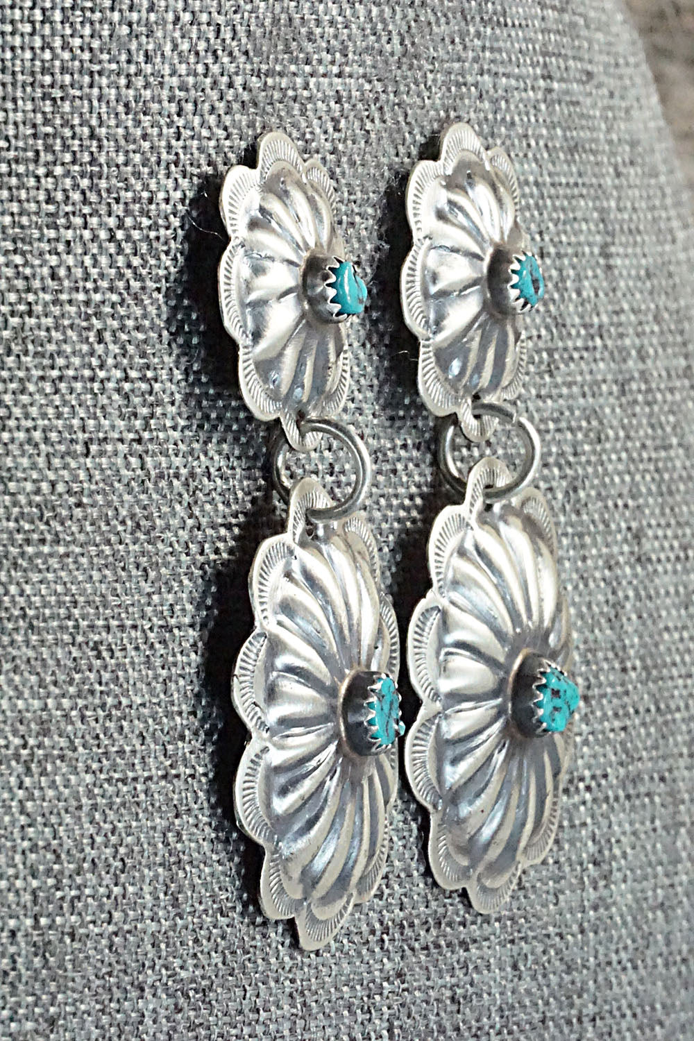 Turquoise & Sterling Silver Earrings - Joan Begay