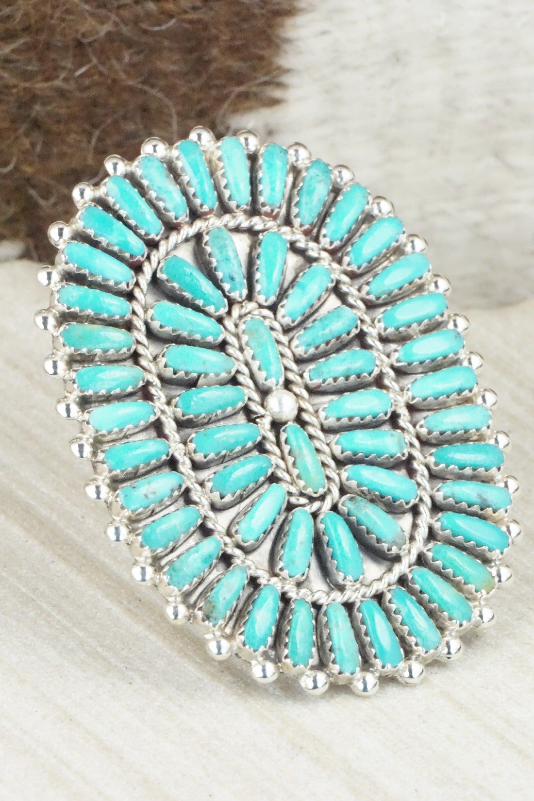 Turquoise & Sterling Silver Ring - Philena Byjoe - Size 8