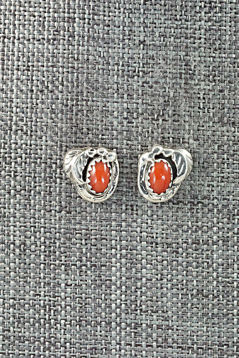 Coral & Sterling Silver Earrings - Elaine Shirley