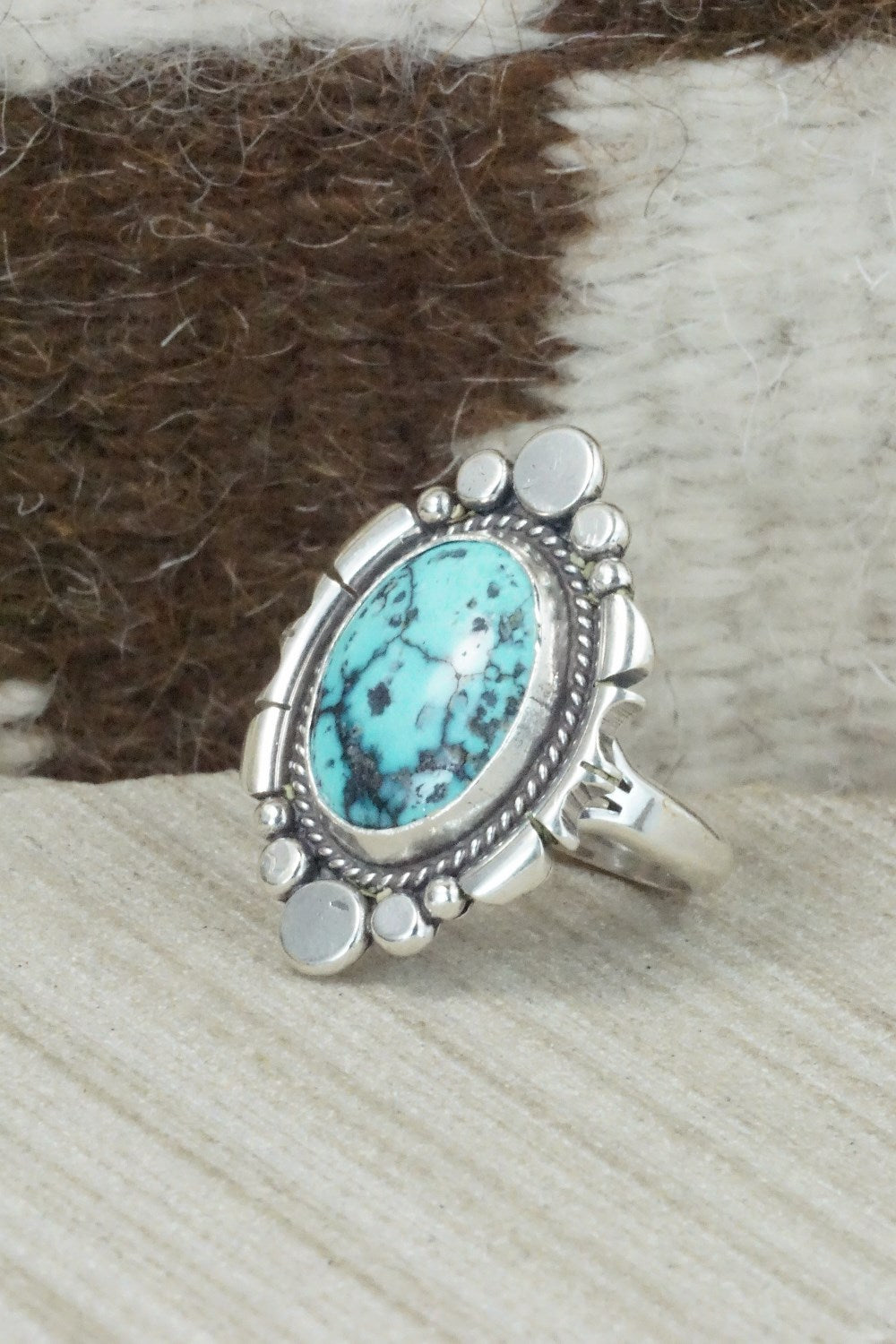 Turquoise & Sterling Silver Ring - Daniel Benally - Size 7