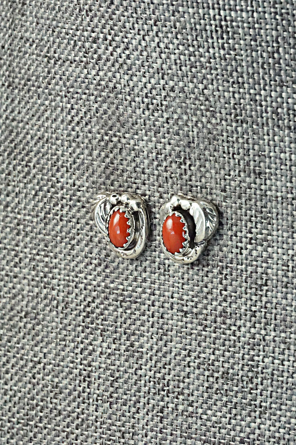 Coral & Sterling Silver Earrings - Elaine Shirley