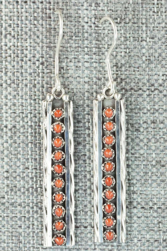 Coral & Sterling Silver Earrings - Stephen Haloo