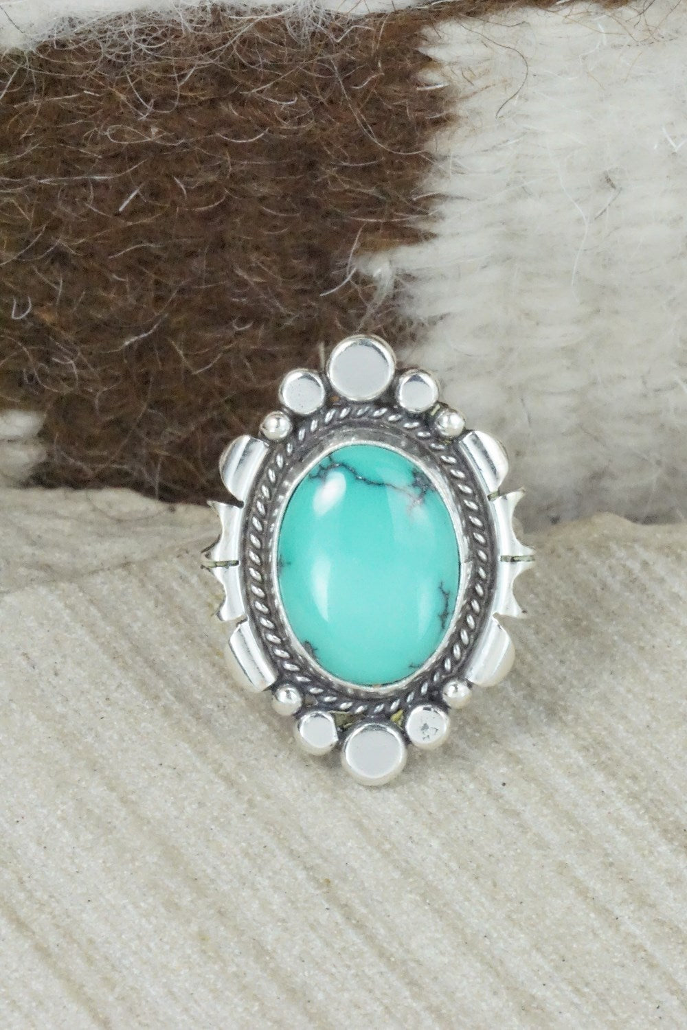 Turquoise & Sterling Silver Ring - Daniel Benally - Size 7