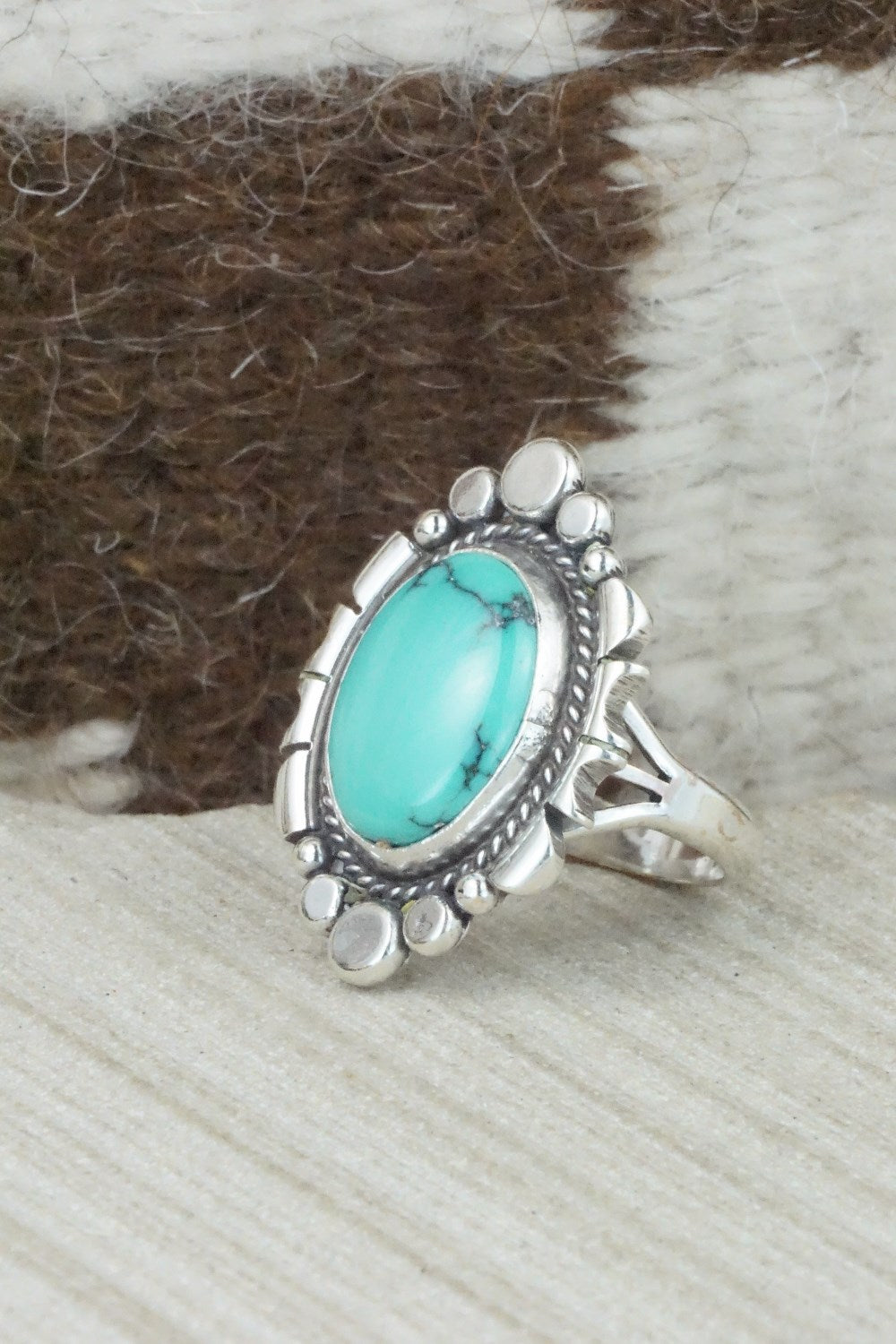 Turquoise & Sterling Silver Ring - Daniel Benally - Size 7