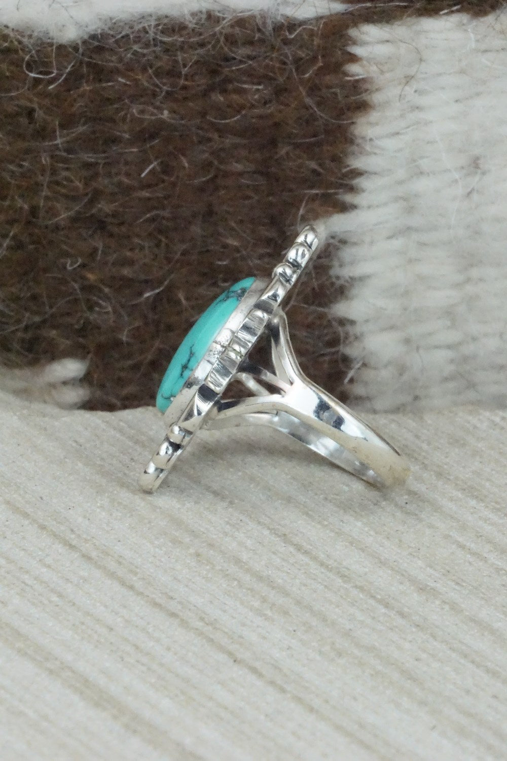 Turquoise & Sterling Silver Ring - Daniel Benally - Size 7