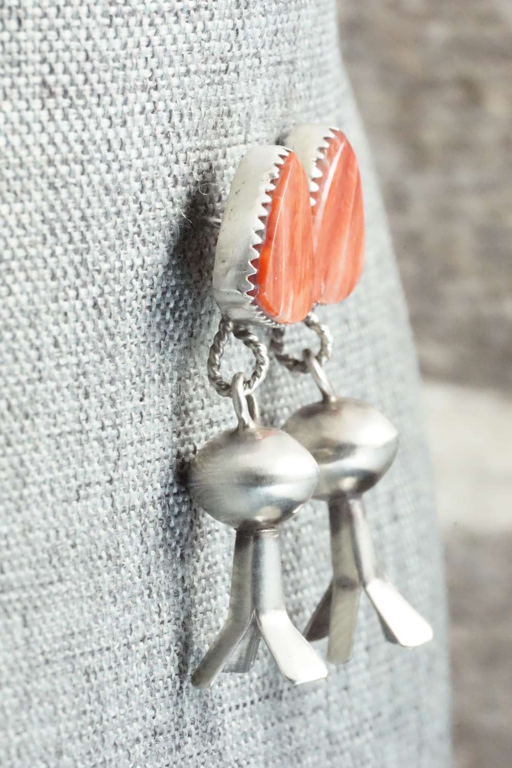 Spiny Oyster & Sterling Silver Earrings - Selina Warner