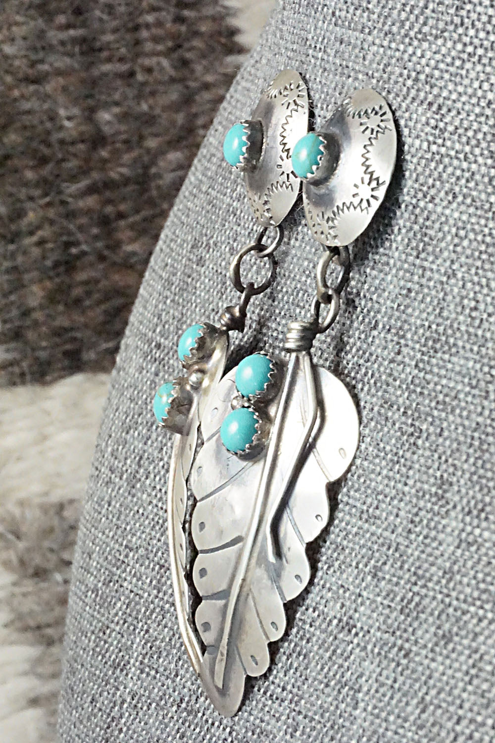Turquoise & Sterling Silver Earrings - Sabrina Yazzie