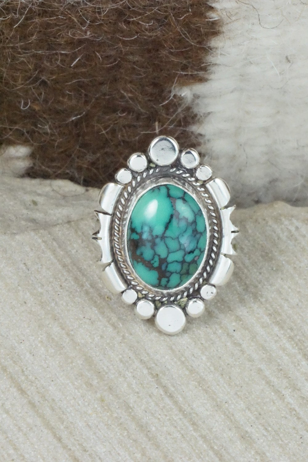 Turquoise & Sterling Silver Ring - Daniel Benally - Size 7