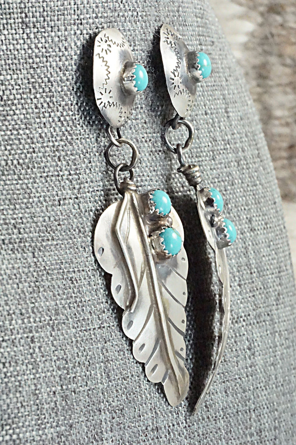 Turquoise & Sterling Silver Earrings - Sabrina Yazzie