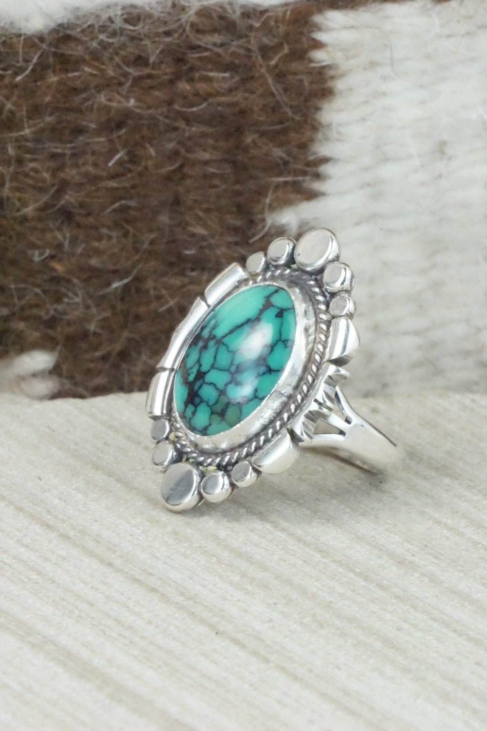 Turquoise & Sterling Silver Ring - Daniel Benally - Size 7