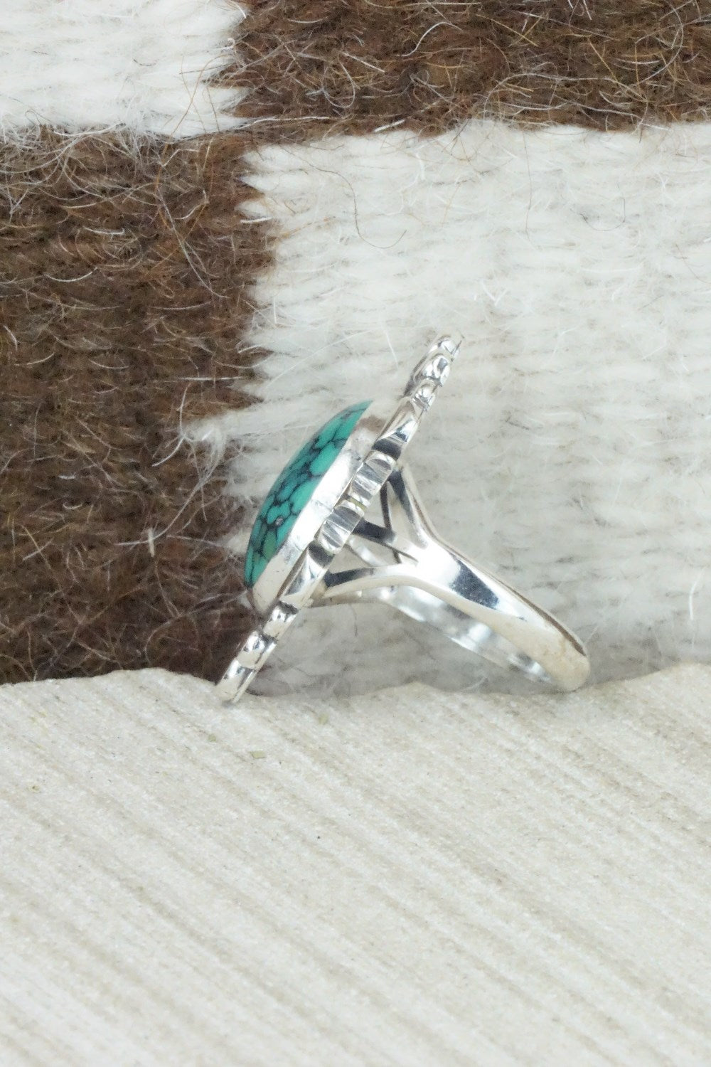 Turquoise & Sterling Silver Ring - Daniel Benally - Size 7