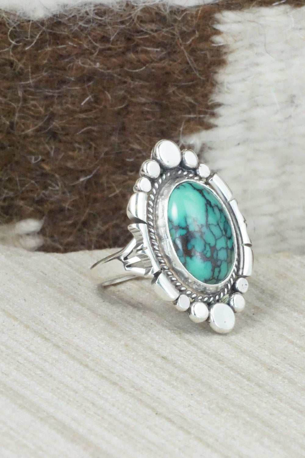 Turquoise & Sterling Silver Ring - Daniel Benally - Size 7