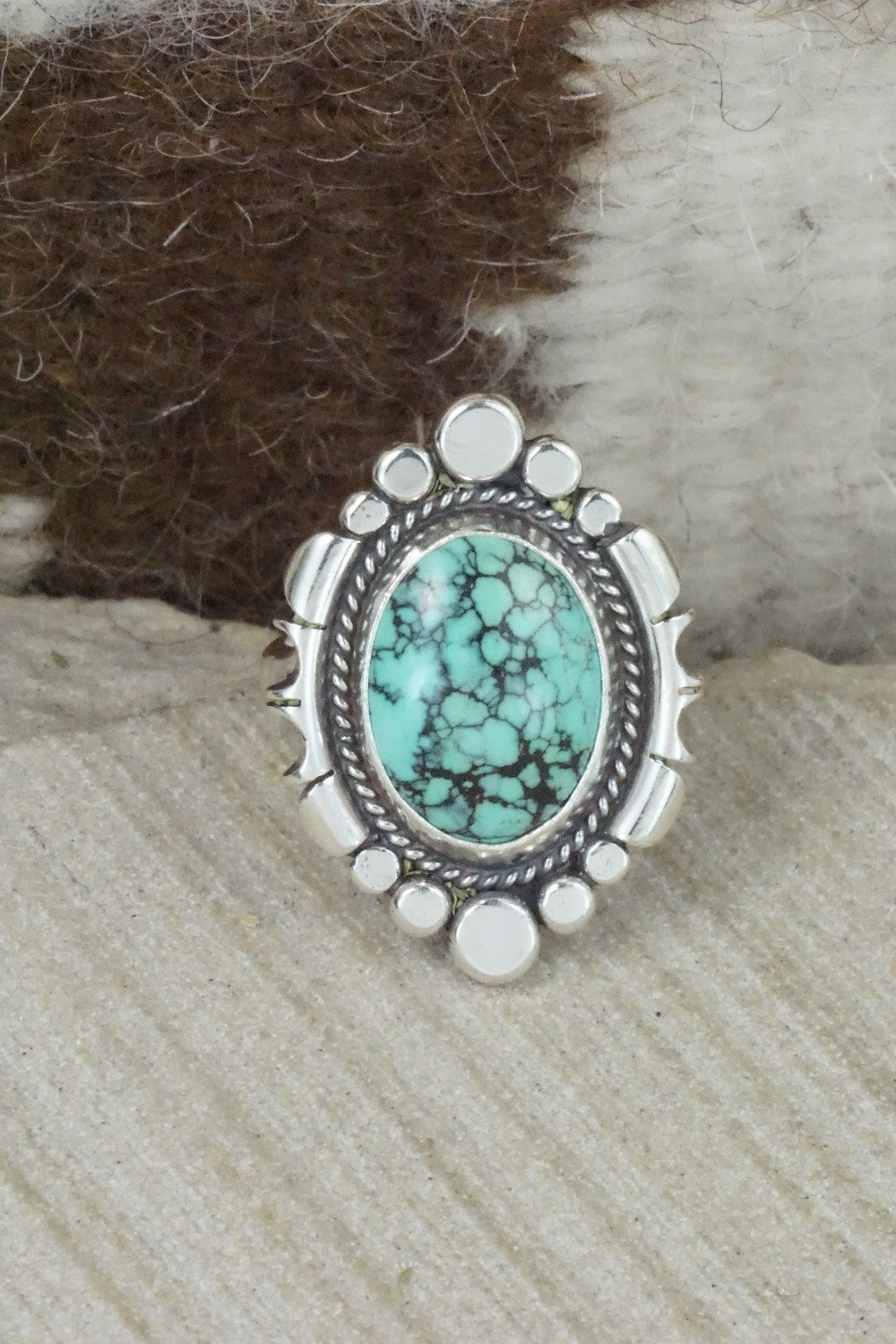 Turquoise & Sterling Silver Ring - Daniel Benally - Size 8
