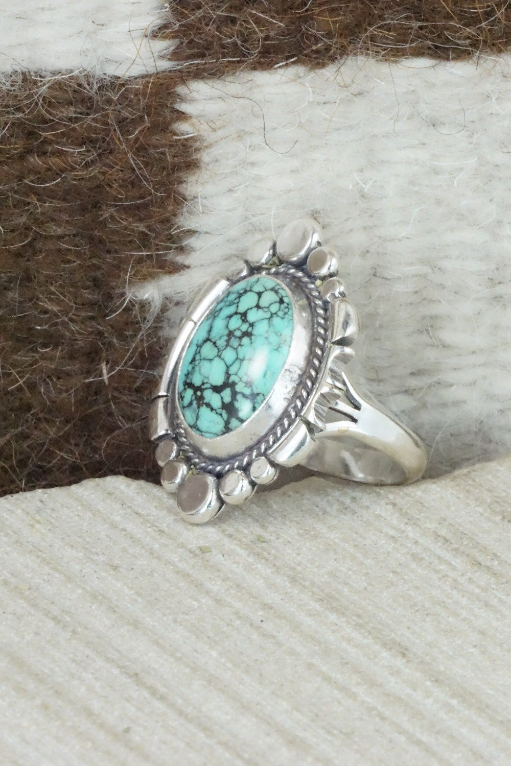 Turquoise & Sterling Silver Ring - Daniel Benally - Size 8