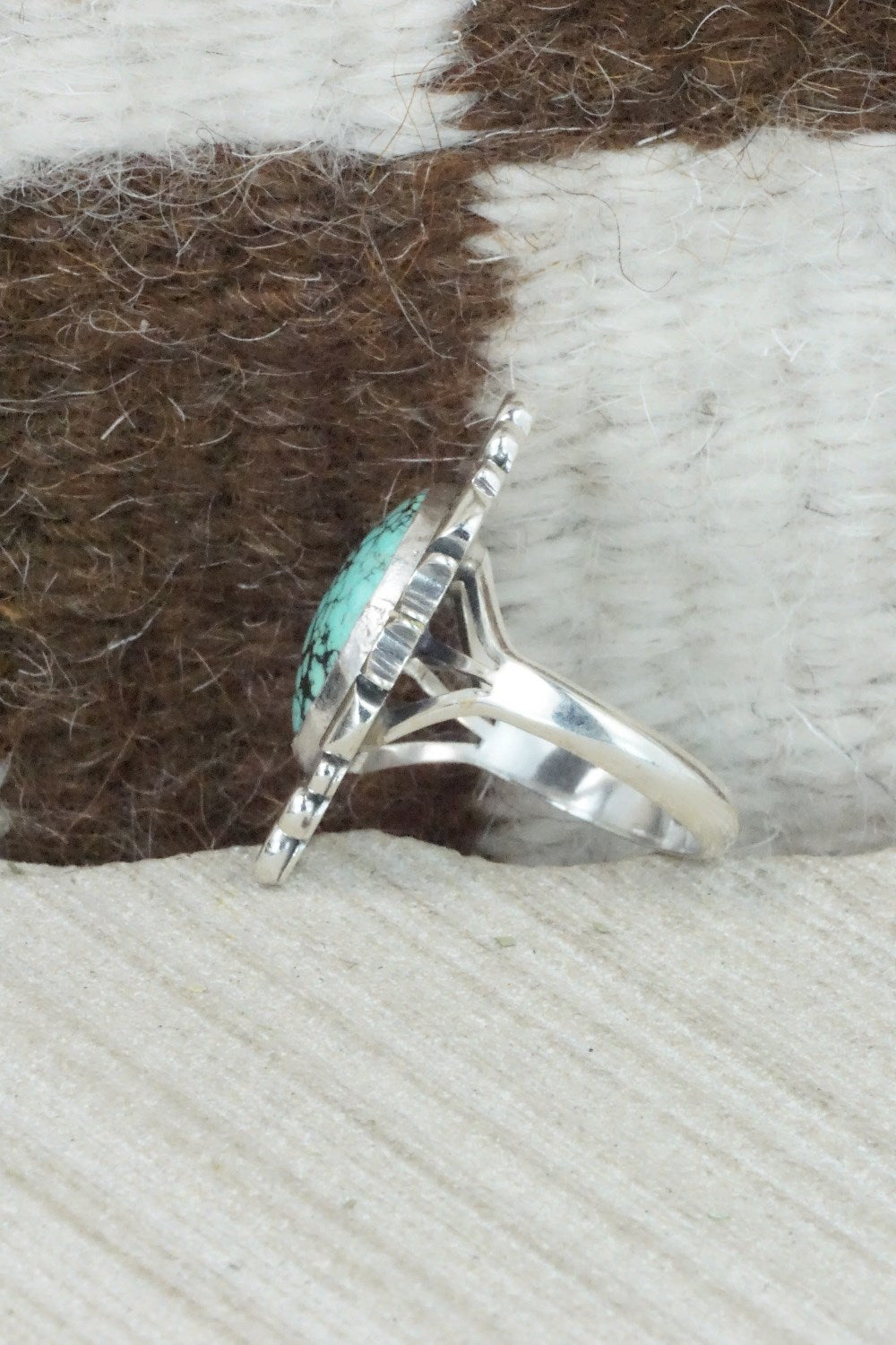 Turquoise & Sterling Silver Ring - Daniel Benally - Size 8