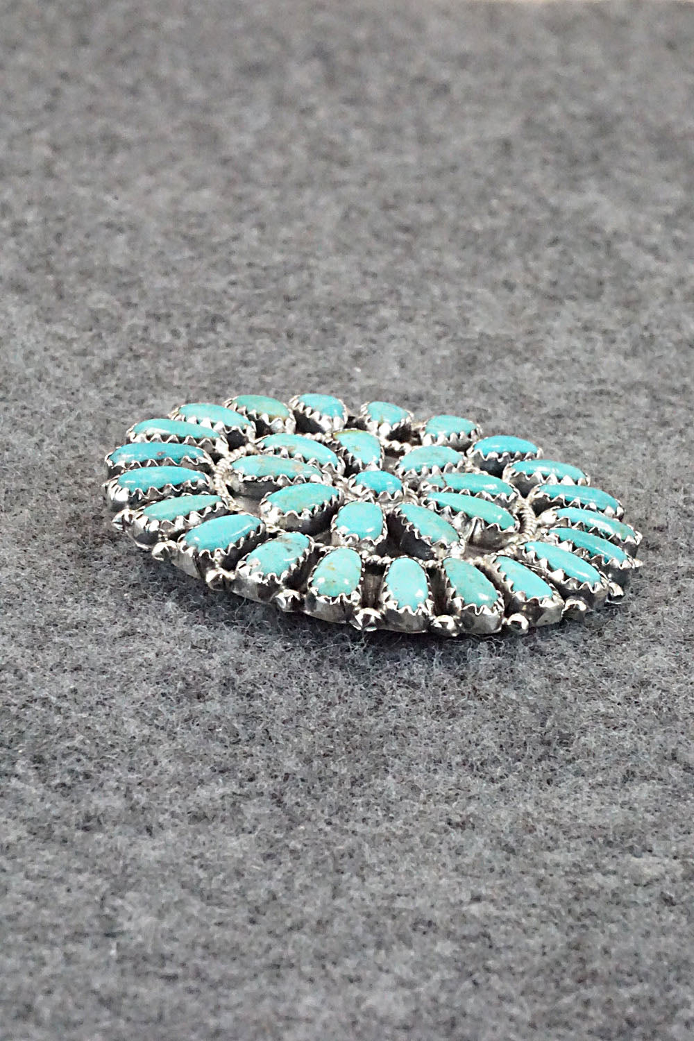 Turquoise & Sterling Silver Pendant/Pin - Zeita Begay