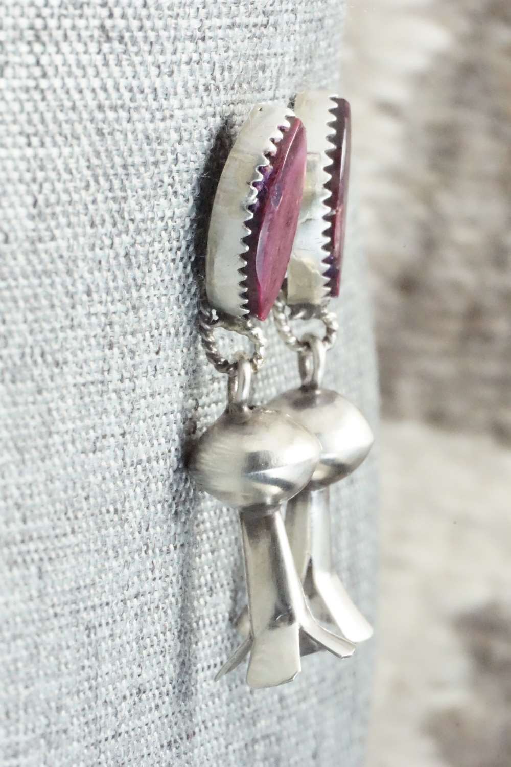 Spiny Oyster & Sterling Silver Earrings - Selina Warner