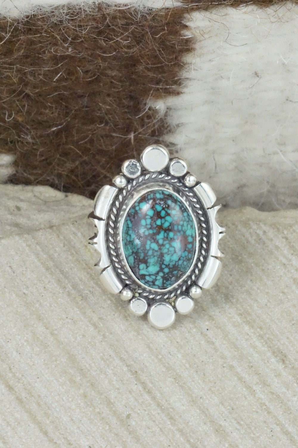 Turquoise & Sterling Silver Ring - Daniel Benally - Size 8