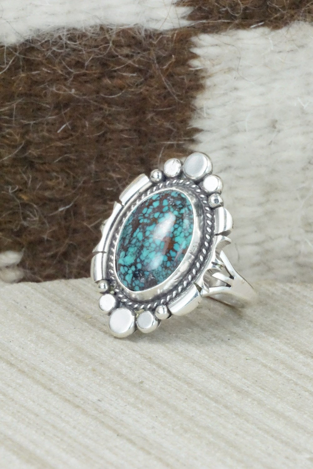Turquoise & Sterling Silver Ring - Daniel Benally - Size 8