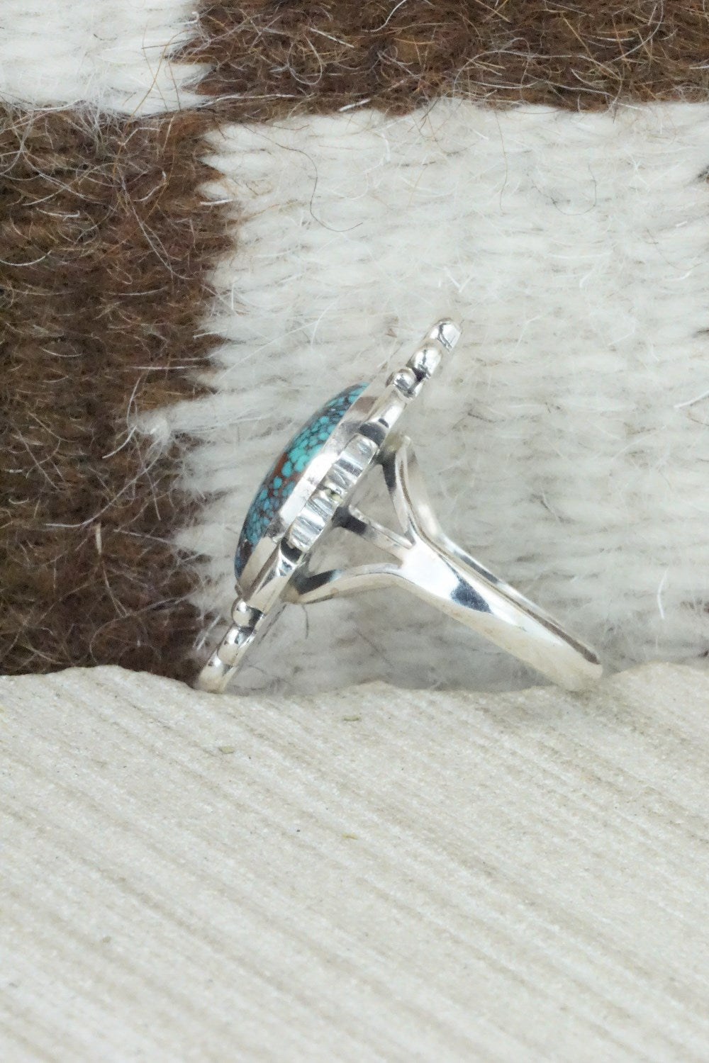 Turquoise & Sterling Silver Ring - Daniel Benally - Size 8