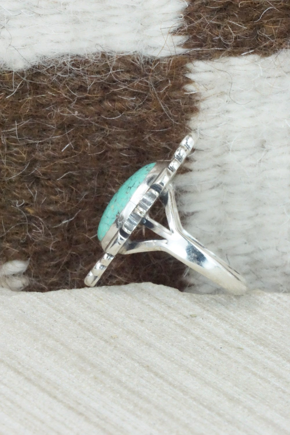 Turquoise & Sterling Silver Ring - Daniel Benally - Size 8.25