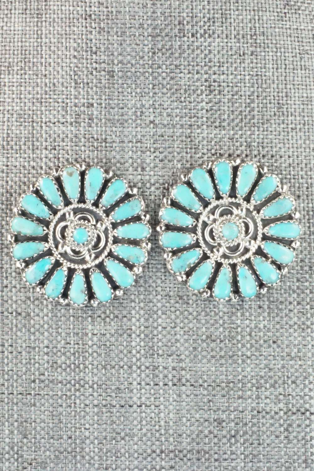 Turquoise & Sterling Silver Earrings - Zeita Begay