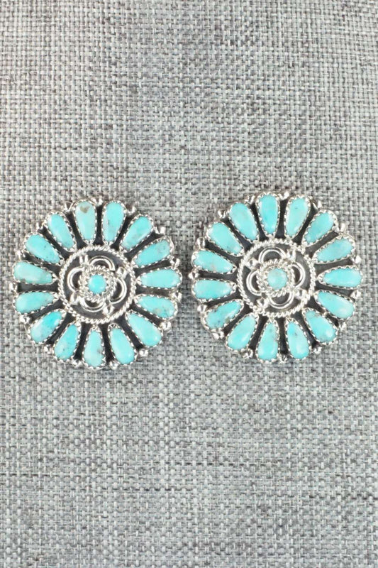 Turquoise & Sterling Silver Earrings - Zeita Begay