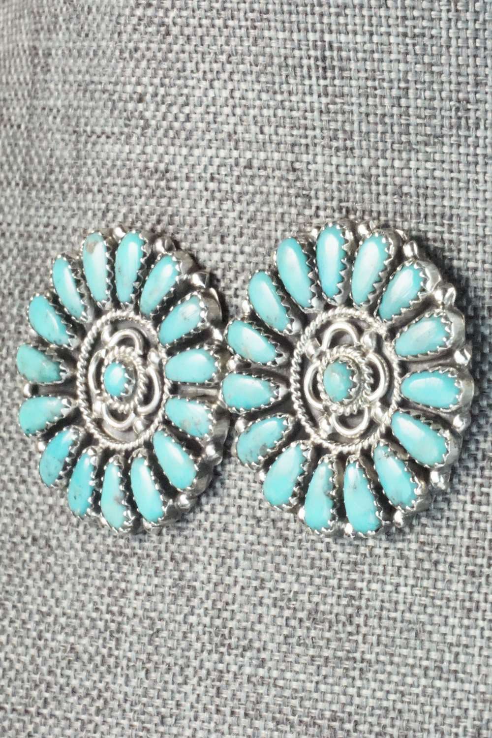 Turquoise & Sterling Silver Earrings - Zeita Begay