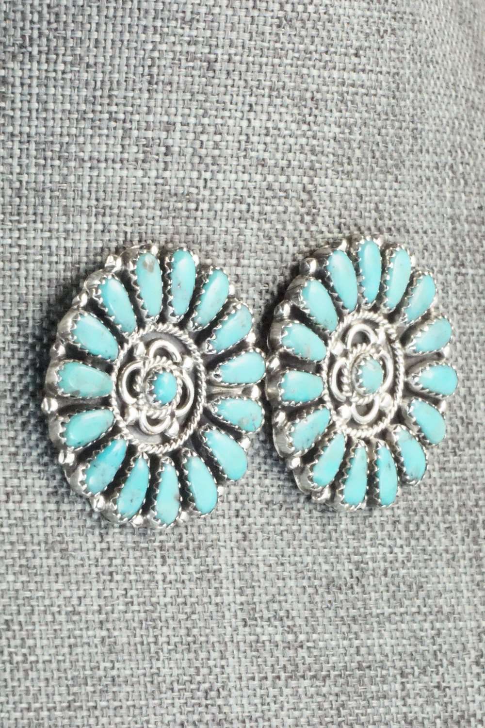 Turquoise & Sterling Silver Earrings - Zeita Begay