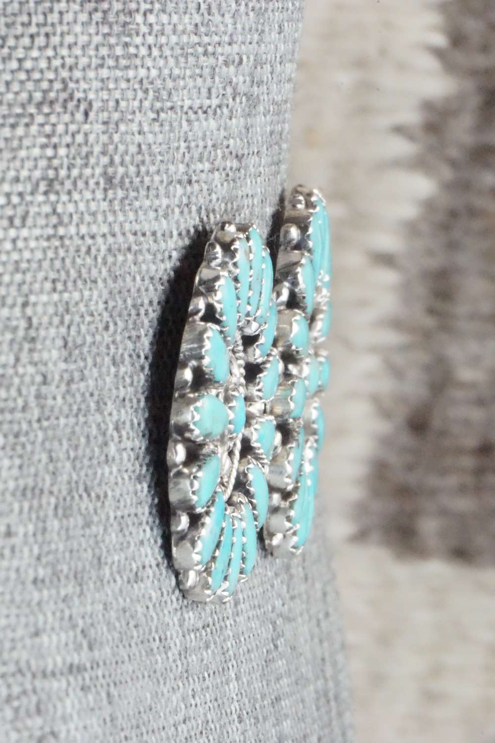 Turquoise & Sterling Silver Earrings - Zeita Begay