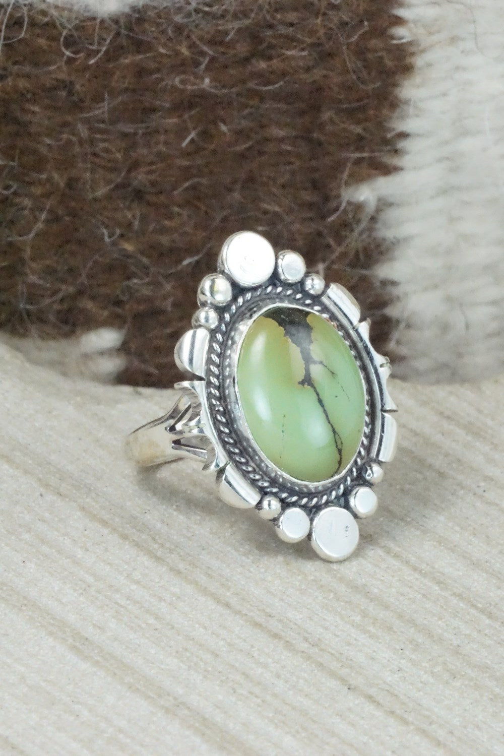 Turquoise & Sterling Silver Ring - Daniel Benally - Size 9