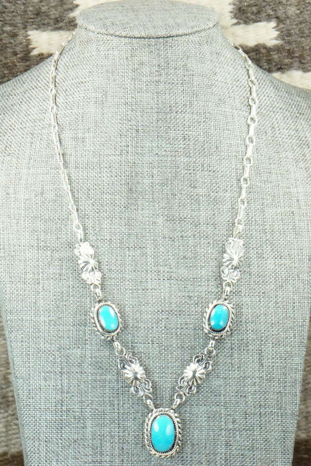 Turquoise & Sterling Silver Necklace - Gilbert Smith